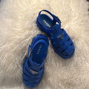 Women US 38 SS22 Prada sandal worn once No box or dust bag included.